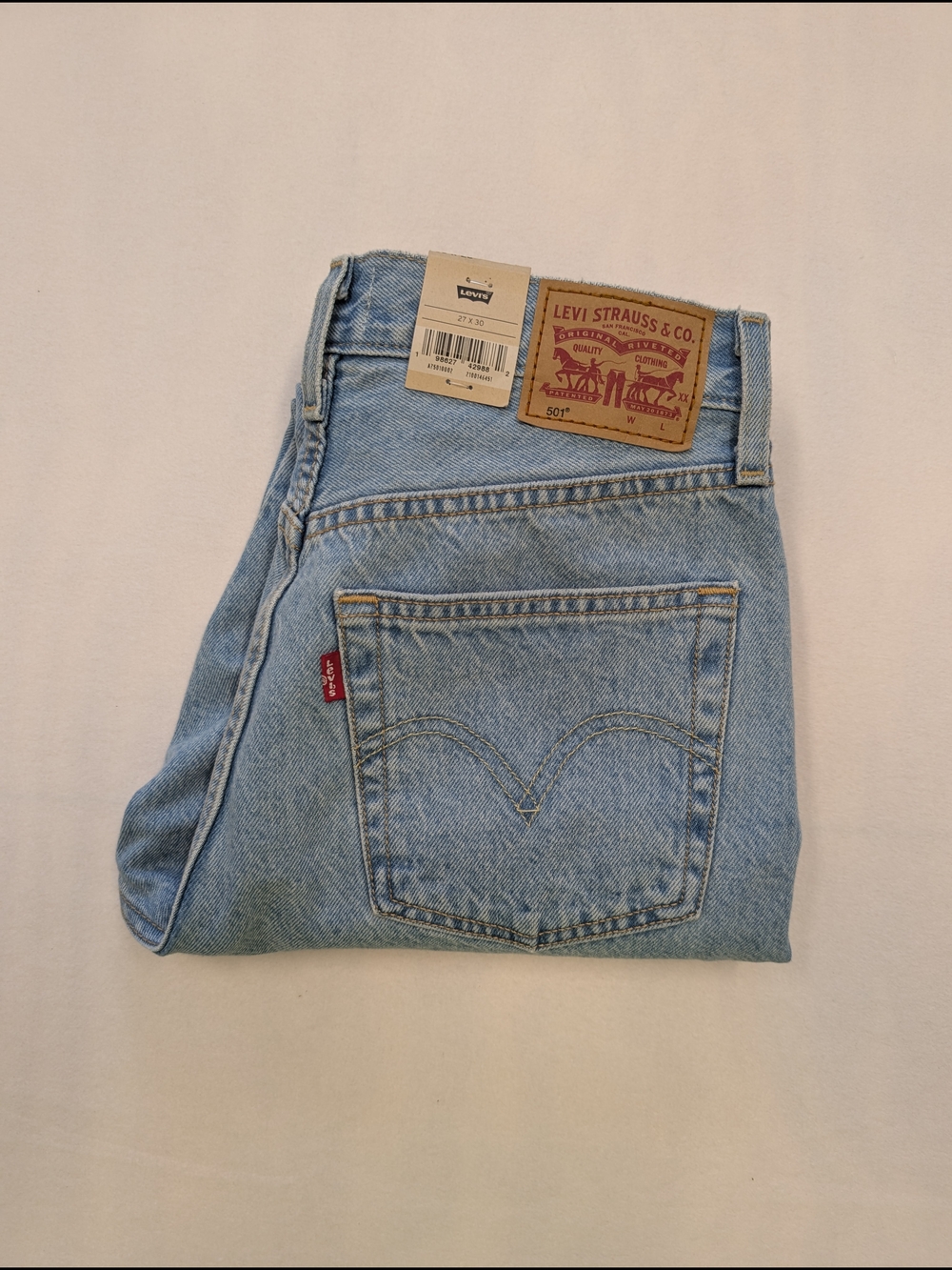 Levi’s 501 Original Women’s Jeans 27x30 100% Cotton Straight Leg Denim - Picture 2 of 5